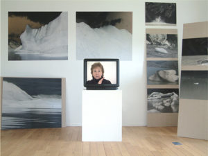 Su Grierson. Installation ‘Glacier story’. The images set a visual mood for the story.