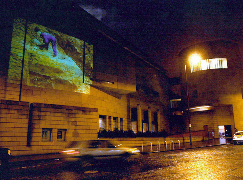 Su Grierson, Origin projected on to the Museum Of Scotland façade.