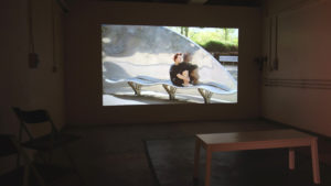 Su Grierson, 'Xscape’ projection with Diane Maclean & Heidi Saarinen.