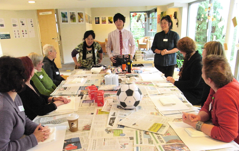 Su Grierson, Japanese artists delivering workshop at Perthshire Visual Arts Forum.