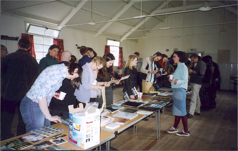 Su Grierson, Meeting with Scottish artists in a rural community hall at Findo Gask. 2002.